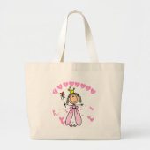 Heart Princess Stick Figuur Tshirts en Gifts Grote Tote Bag (Voorkant)