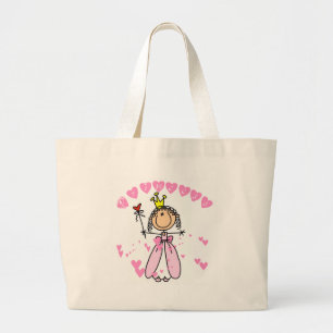 Heart Princess Stick Figuur Tshirts en Gifts Grote Tote Bag