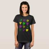 Heart Print Mardi Gras Cute Mardi Gras Partij 2 T-shirt (Voorkant volledig)