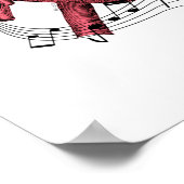 Heart Print, Musical Notes, Musical Heart, Anatomi Poster (Hoek)