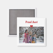 Heart Proud Auntie Love Personalize Photo Make Magneet (Voorkant / Achterkant)
