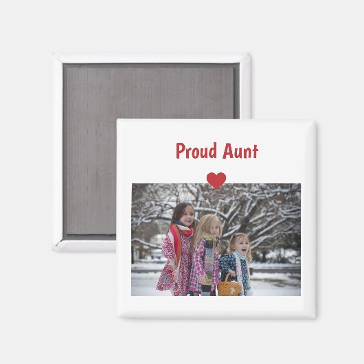 Heart Proud Auntie Love Personalize Photo Make Magneet (Voorkant / Achterkant)