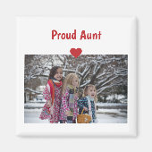 Heart Proud Auntie Love Personalize Photo Make Magneet (Voorkant)