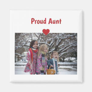 Heart Proud Auntie Love Personalize Photo Make Magneet