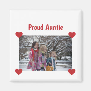 Heart Proud Auntie Love Personalize Photo Make Magneet