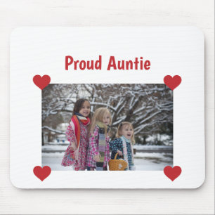 Heart Proud Auntie Love Personalize Photo Make Muismat