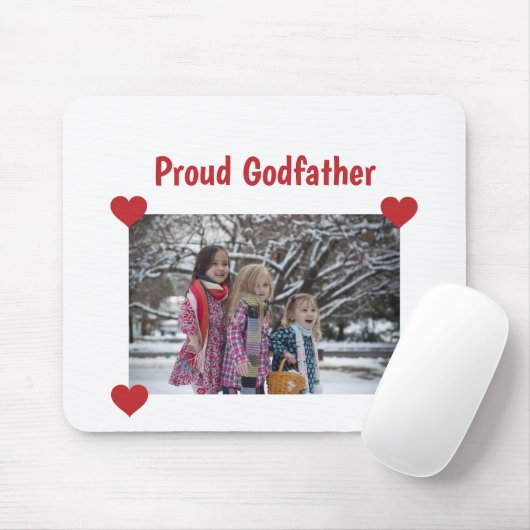 Heart Proud Godfather Love Personalize Photo Make Muismat (Met muis)