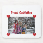Heart Proud Godfather Love Personalize Photo Make Muismat (Voorkant)