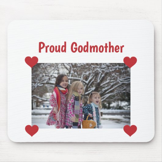 Heart Proud Godmoeder Love Personalize Photo Make Muismat (Voorkant)