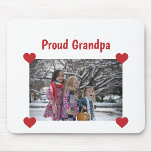 Heart Proud Grandpa Love Personalize Photo Make Muismat