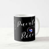 Heart Puerto Rico Flag Mok, Puerto Ricaans design Koffiemok (Voorkant rechts)