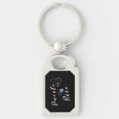 Heart Puerto Rico Keyring, Puerto Ricaanse vlag Sleutelhanger (Voorkant)