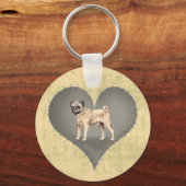 Heart Pug Sleutelhanger (Voorkant)