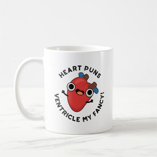 Heart Puns Ventricle Mijn Fancy Funny Anatomy Pun Koffiemok (Links)