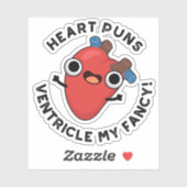 Heart Puns Ventricle Mijn Fancy Funny Anatomy Pun Sticker (Vel)