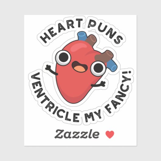 Heart Puns Ventricle Mijn Fancy Funny Anatomy Pun Sticker (Vel)