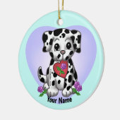 Heart Puppy Dog Keramisch Ornament (Links)