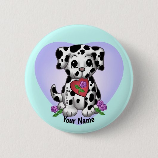 Heart Puppy Dog Ronde Button 5,7 Cm (Voorkant)