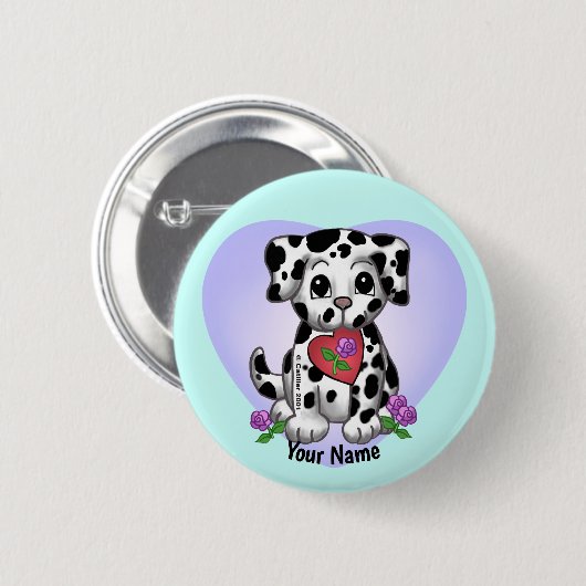 Heart Puppy Dog Ronde Button 5,7 Cm (Voorkant /achterkant)