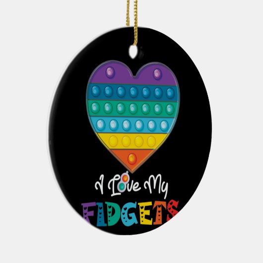 Heart Push Pop It Game Board Fidget Speelgoed Keramisch Ornament (Rechts)