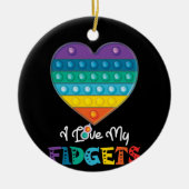 Heart Push Pop It Game Board Fidget Speelgoed Keramisch Ornament (Voorkant)