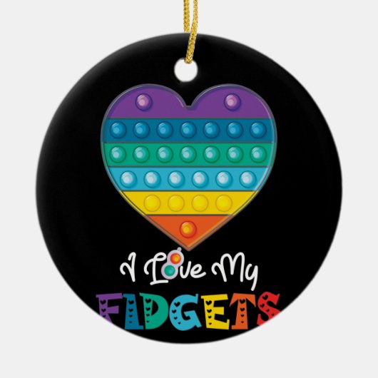 Heart Push Pop It Game Board Fidget Speelgoed Keramisch Ornament (Voorkant)