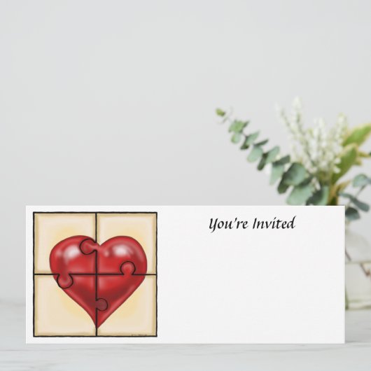 Heart Puzzle Kaart (Staand voorkant)