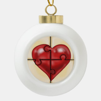 Heart Puzzle Keramische Bal Ornament