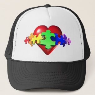 Heart Puzzle Links Trucker Pet