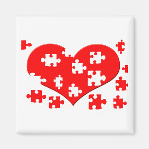 Heart Puzzle Magnet