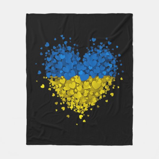 Heart Puzzle Ukraine houdt van Oekraïense vlag S Fleece Deken (Voorkant)