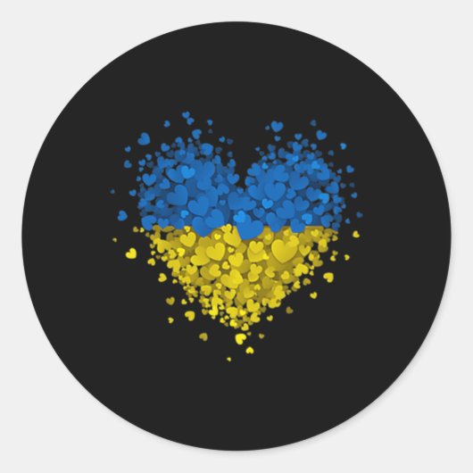 Heart Puzzle Ukraine houdt van Oekraïense vlag S Ronde Sticker (Voorkant)