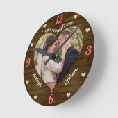 Heart Puzzle Weddenschap Foto Rustic You Complete  Ronde Klok (Hoek)
