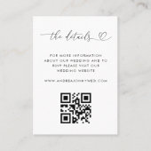 Heart QR Code Details Wedding Enclosure Cards Visitekaartje (Voorkant)
