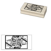 Heart Queen Kaart in Border Rubberstempel (Gestempeld)