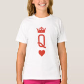 Heart Queen Kaart Play Valentijn T-shirt voor kind (Voorkant)