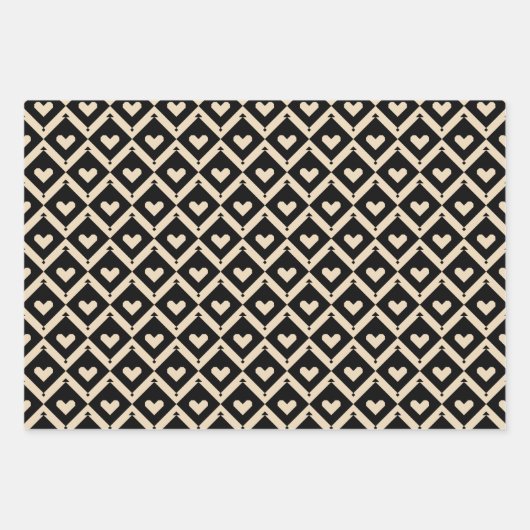 Heart Quilt Pattern Wrapping Papieren Vellen (Voorkant 3)