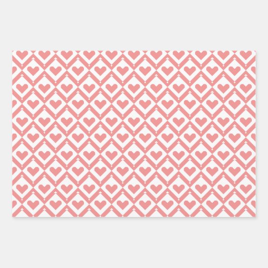 Heart Quilt Pattern Wrapping Papieren Vellen (Voorkant 2)