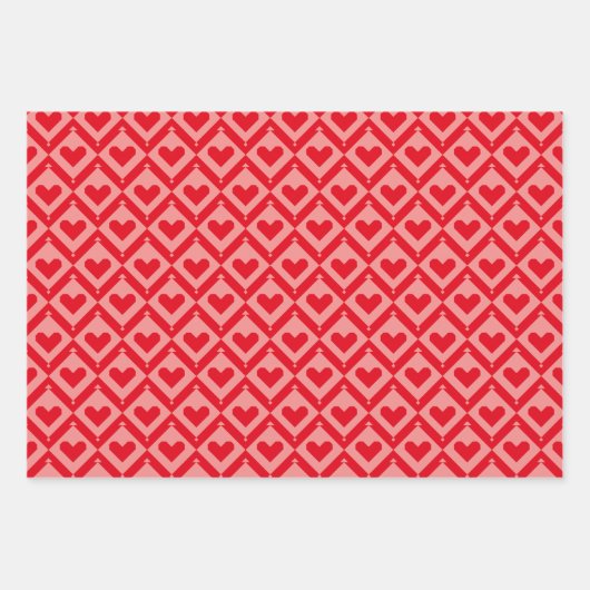 Heart Quilt Pattern Wrapping Papieren Vellen (Voorkant)