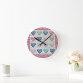 Heart quilt ronde klok (Huis)