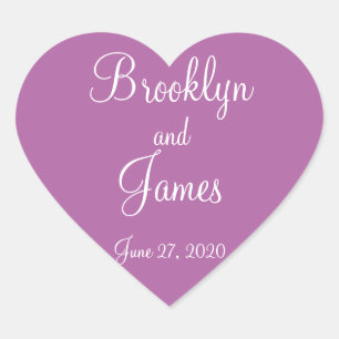 Heart Radiant Orchid Wedding Stickers