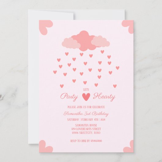 Heart Rain Delight Verjaardag Kaart (Voorkant)