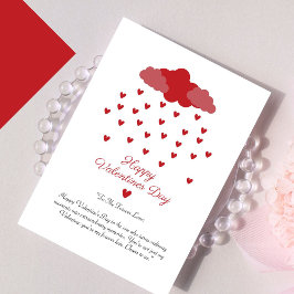 Heart Rain Red Delight Couple Valentijnsdag Feestdagenkaart