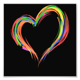 Heart Rainbow Flag LGBT Gay Les Pride Support LGBT Foto Afdruk