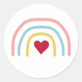 Heart Rainbow Pink ombre Painting Stickers (Voorkant)