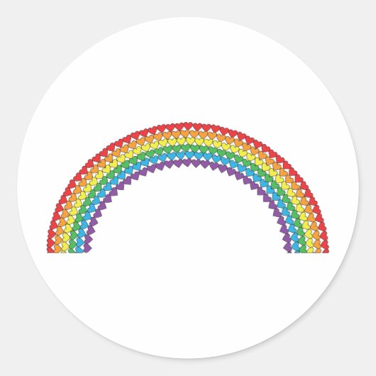 Heart Rainbow Ronde Sticker (Voorkant)