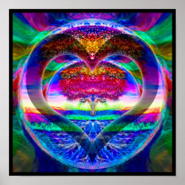 Heart Rainbow Tree of Life Poster