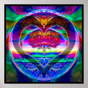 Heart Rainbow Tree of Life Poster