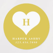 Heart Rainbow Waterbestendige Naam Labels (Design 2)