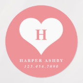 Heart Rainbow Waterbestendige Naam Labels (Design 1)